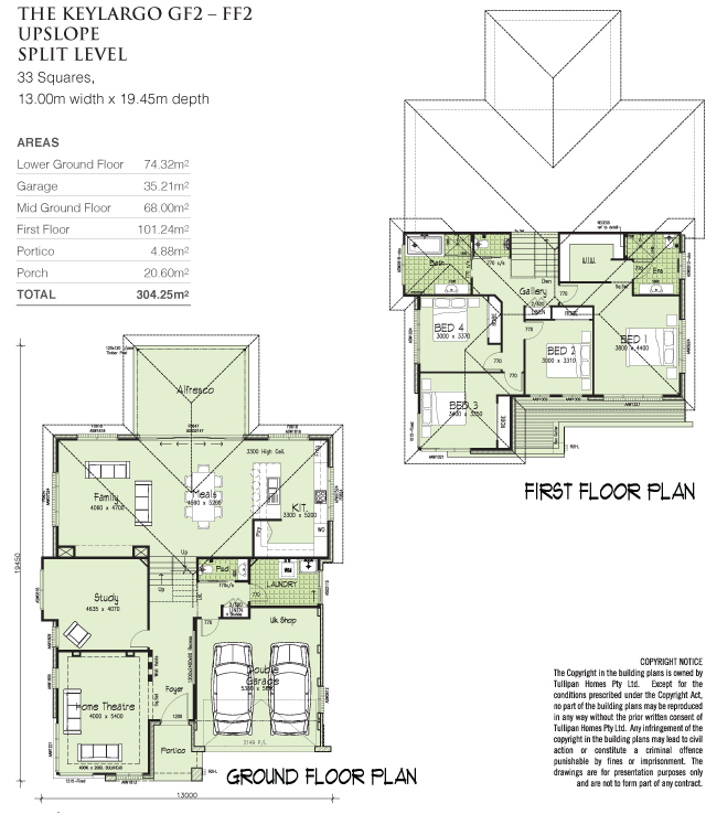 KEYLARGO GF2 - FF2- Tri-Level Upslope, Home Design, Tullipan Homes