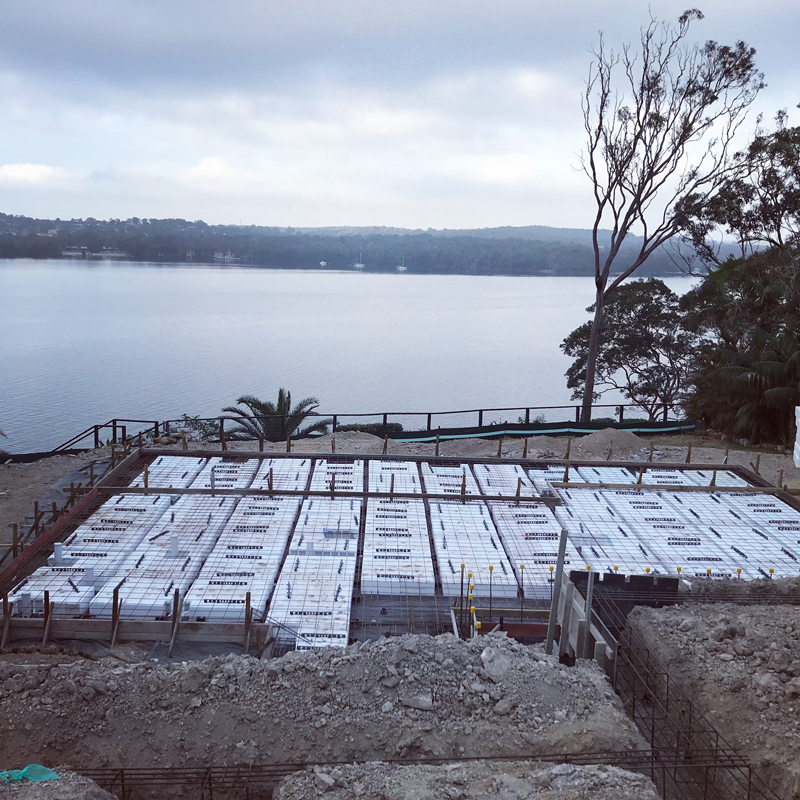 Waffle slab and strip footings