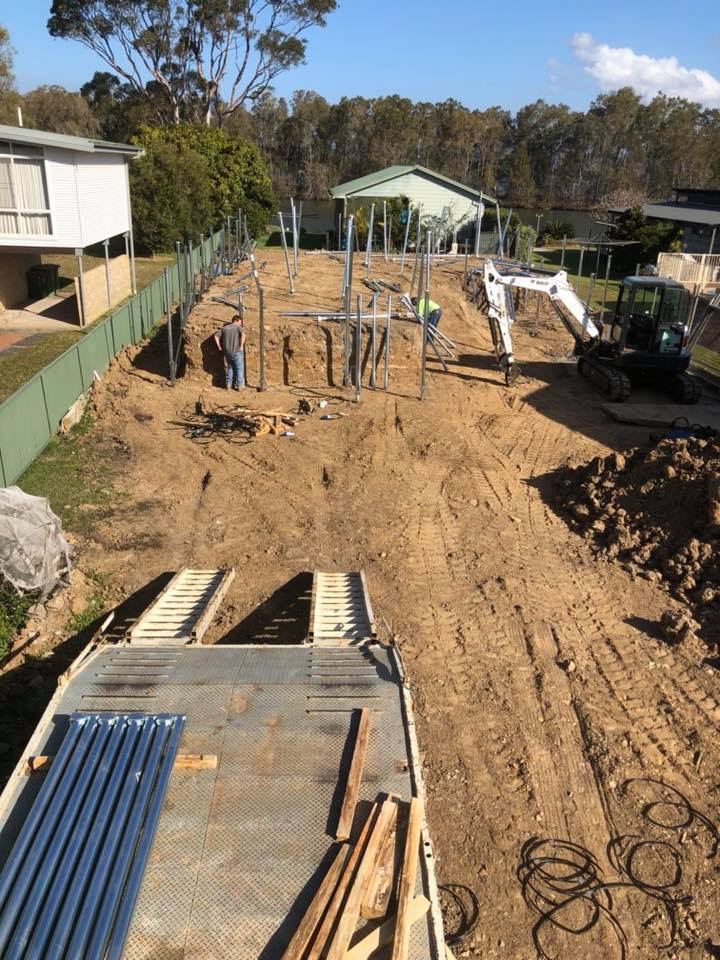 3 metre deep screw pile install for unstable ground