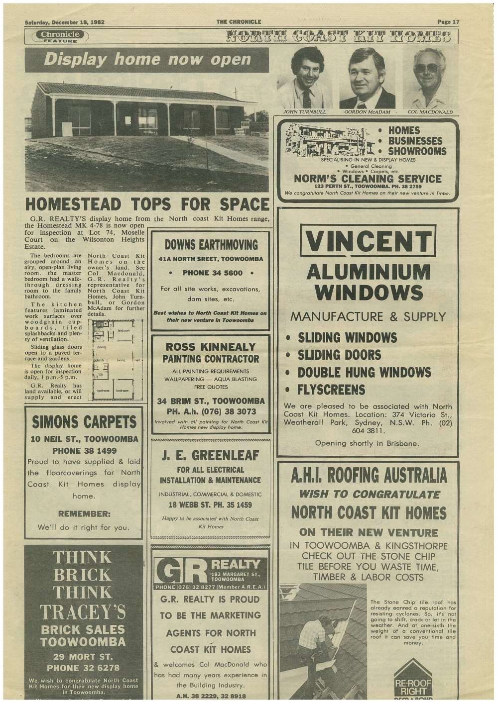 Homestead tops for space